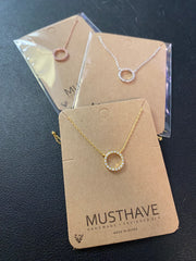 Pave Open Circle Necklace