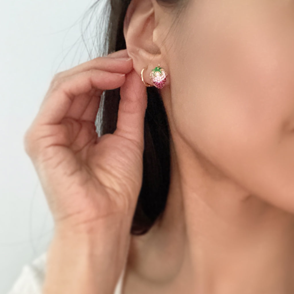 Fruit Earrings - Strawberry Sparkle
