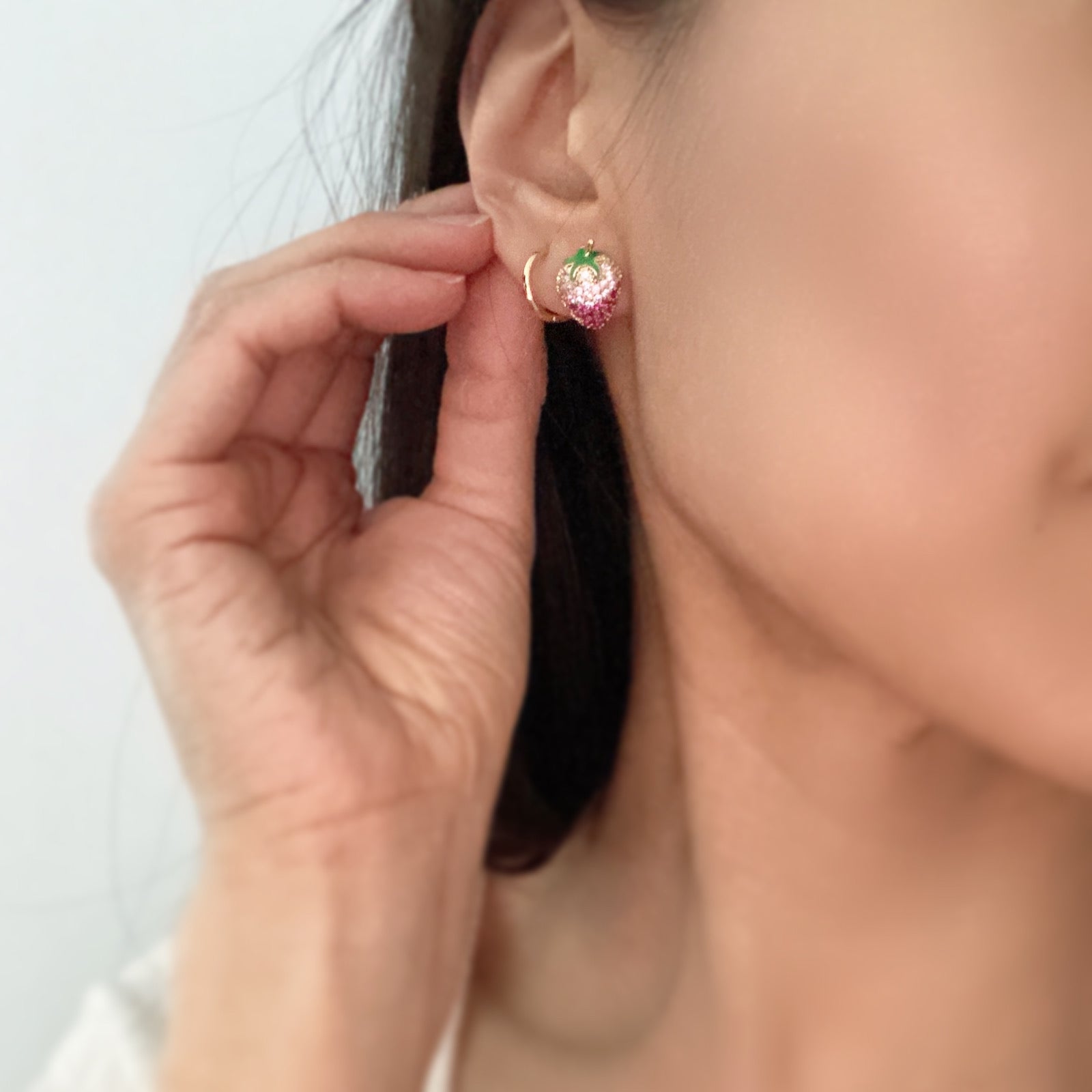 Fruit Earrings - Strawberry Sparkle