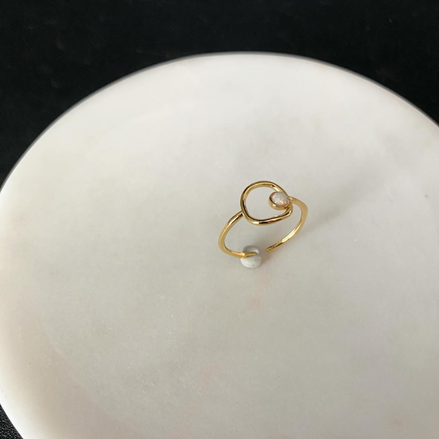 Opal Levitate Circle Ring