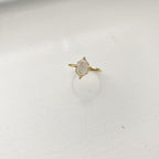 Hexagon (Cracked Cubic) Alabaster Ring