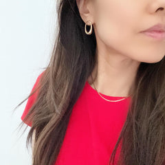 Open Oval Droplet Earrings