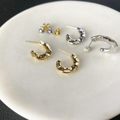 Hammered Daily Hoop Earrings