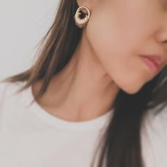 Fluted Round Earrings