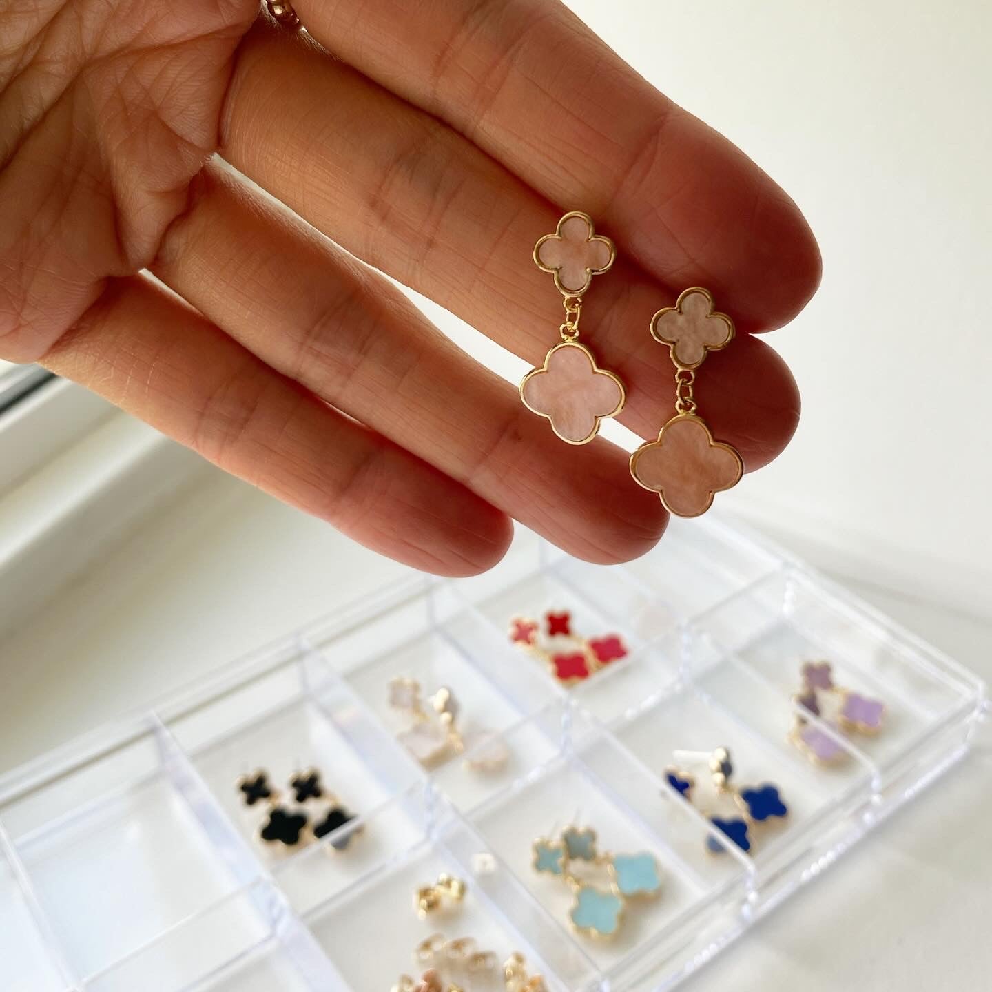 Clover Leaf Pantone Drop Earrings