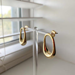 Open Oval Droplet Earrings