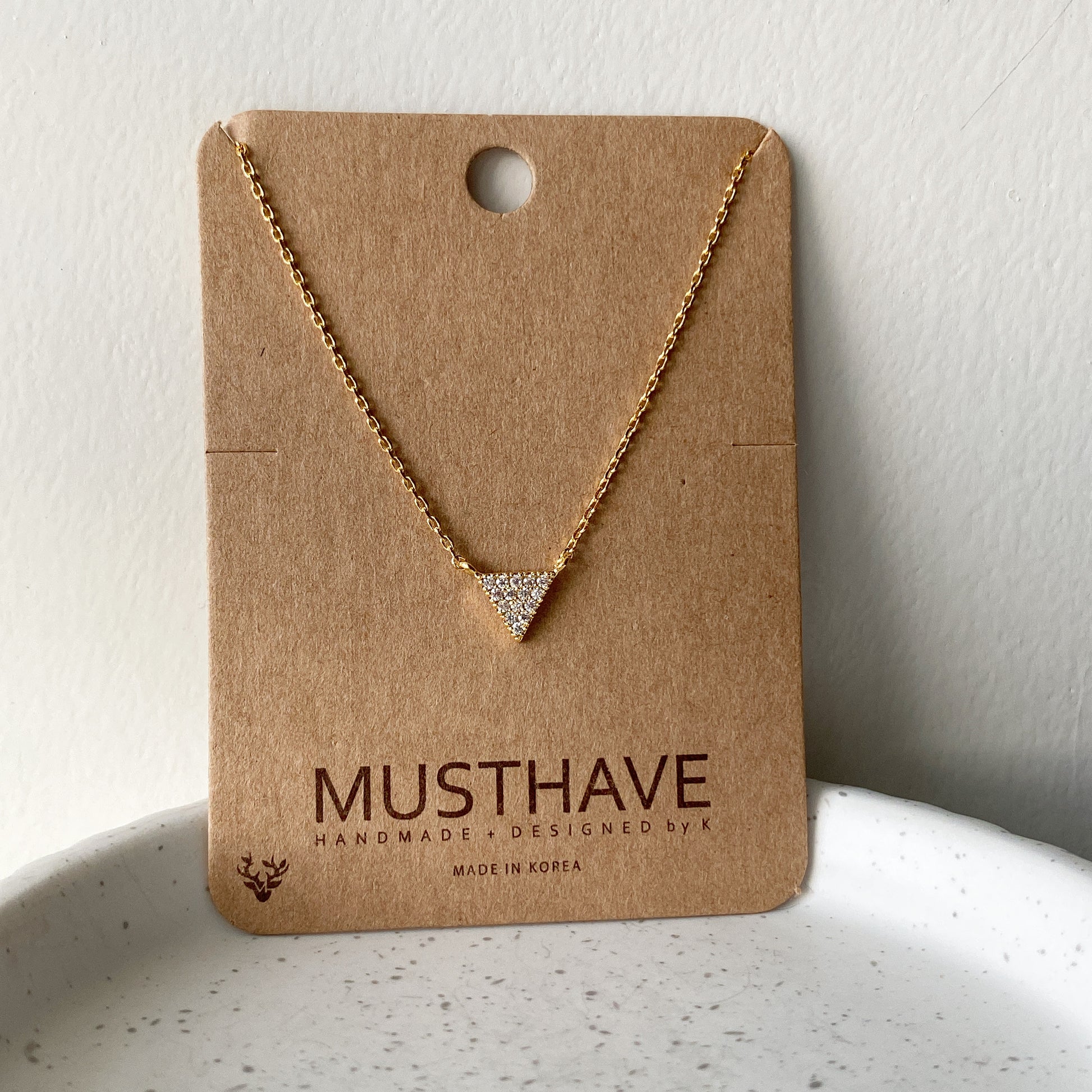 Pavé Triangle Necklace