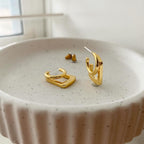 Hoop and Square Together Earrings
