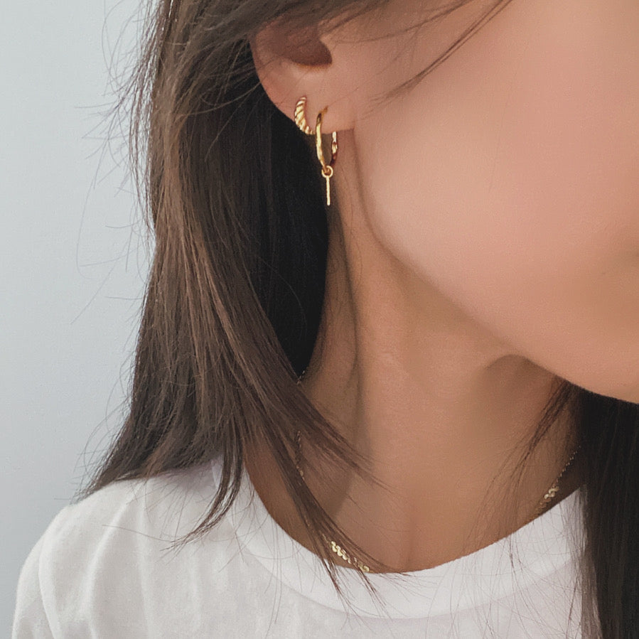 Croissant Teeny Hoop Earrings