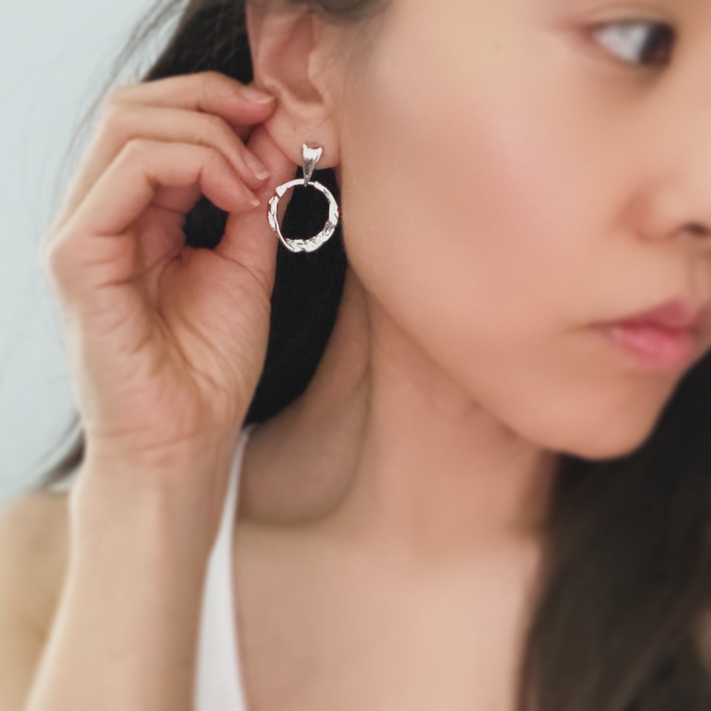 Hammered Door Knocker Earrings