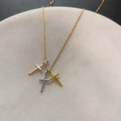 Triple Cross Cluster Necklace