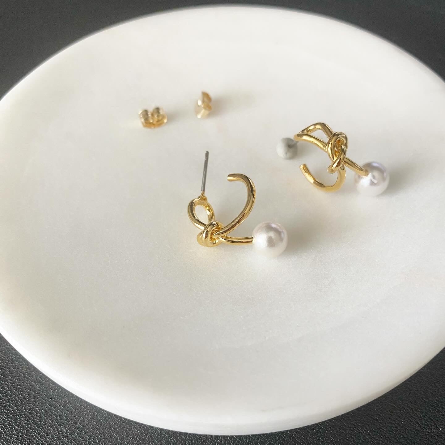 Knotted Pearl Drop Earrings