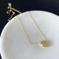 Braided Interlink Rings Necklace