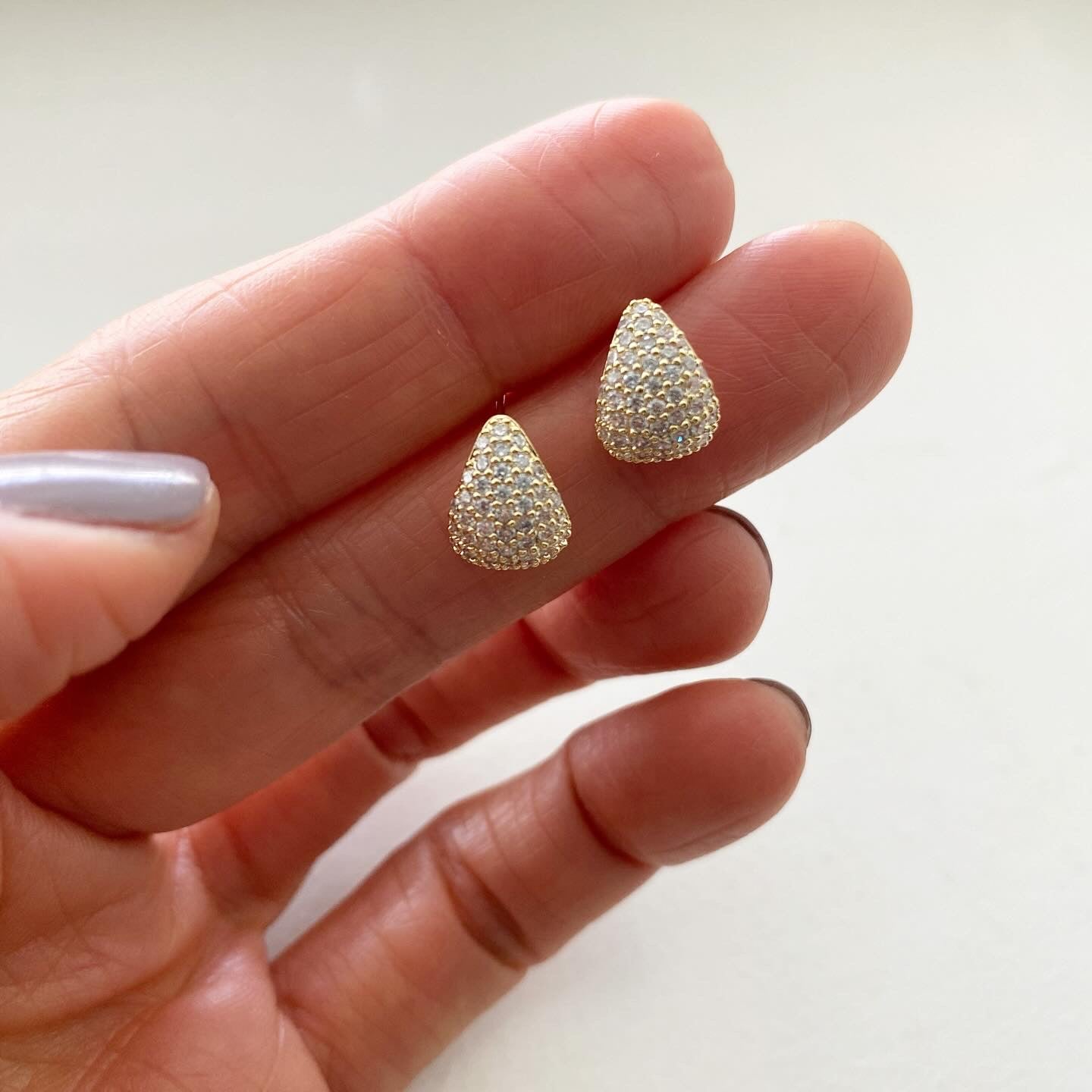 Pavé Mini Teardrop Earrings