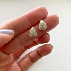 Pavé Mini Teardrop Earrings