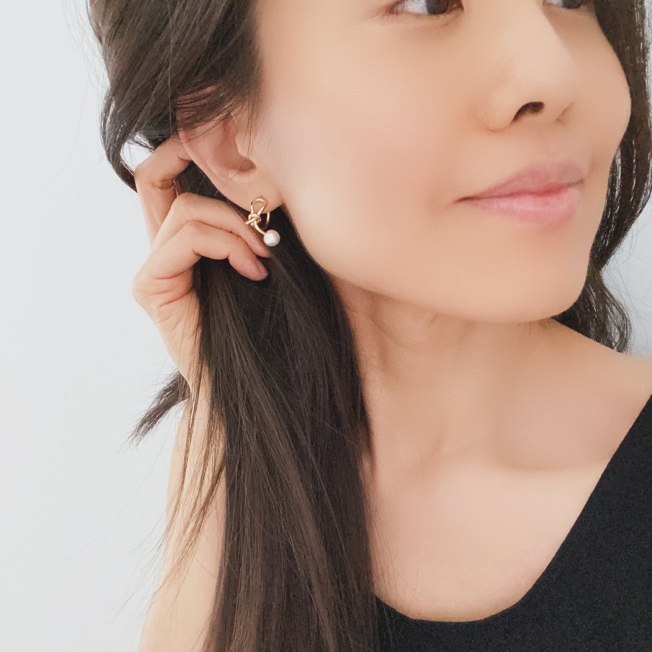 Knotted Pearl Drop Earrings