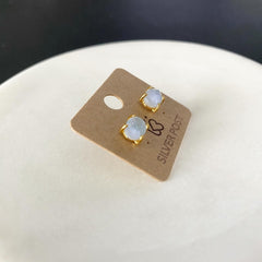 Blue Oval (MOP) Earrings