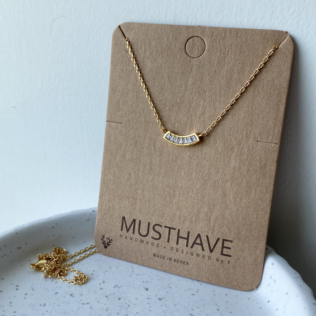 Bending Baguette Necklace