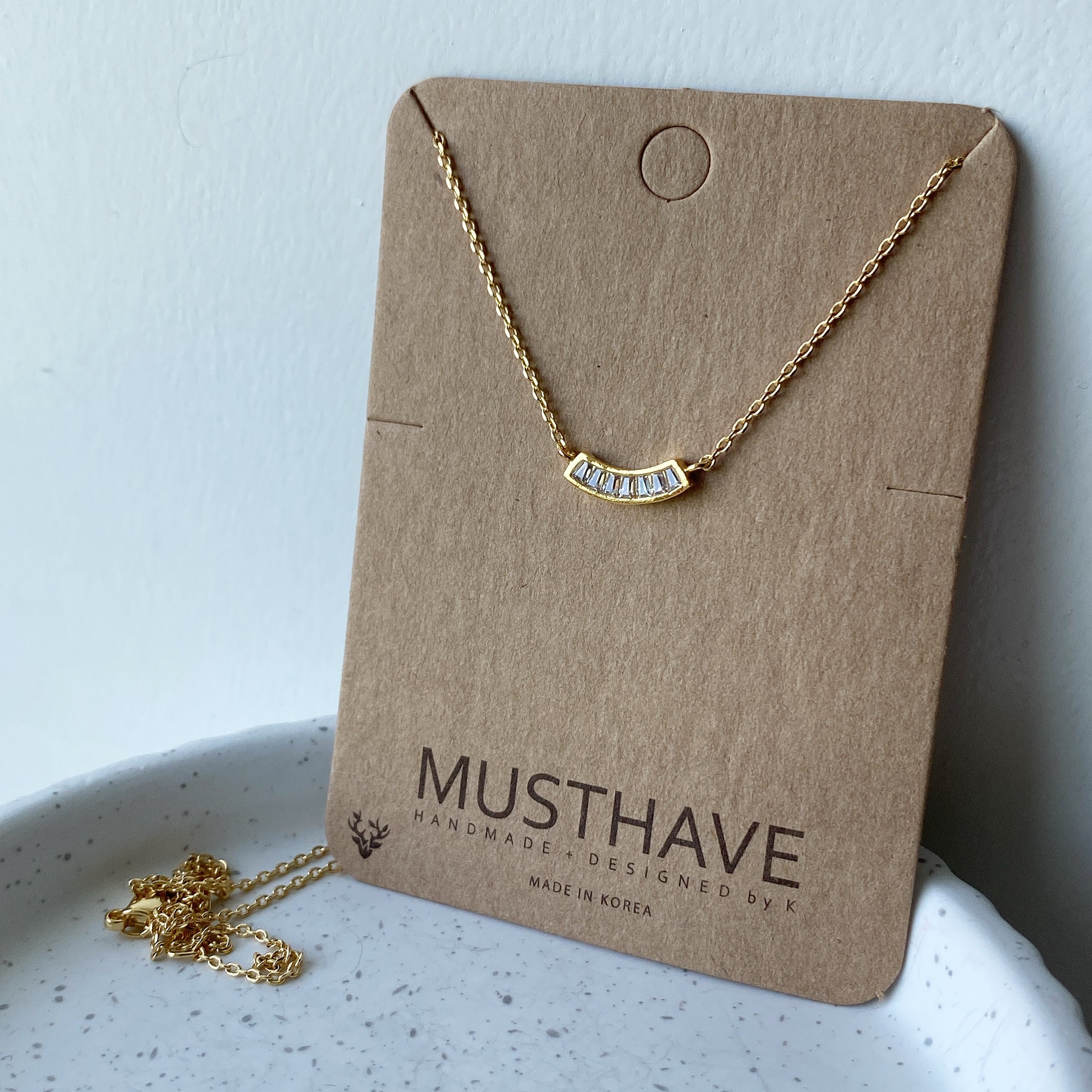 Bending Baguette Necklace