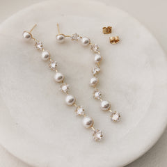 Pearl Linear Drop (Freshwater Pearl) Earrings