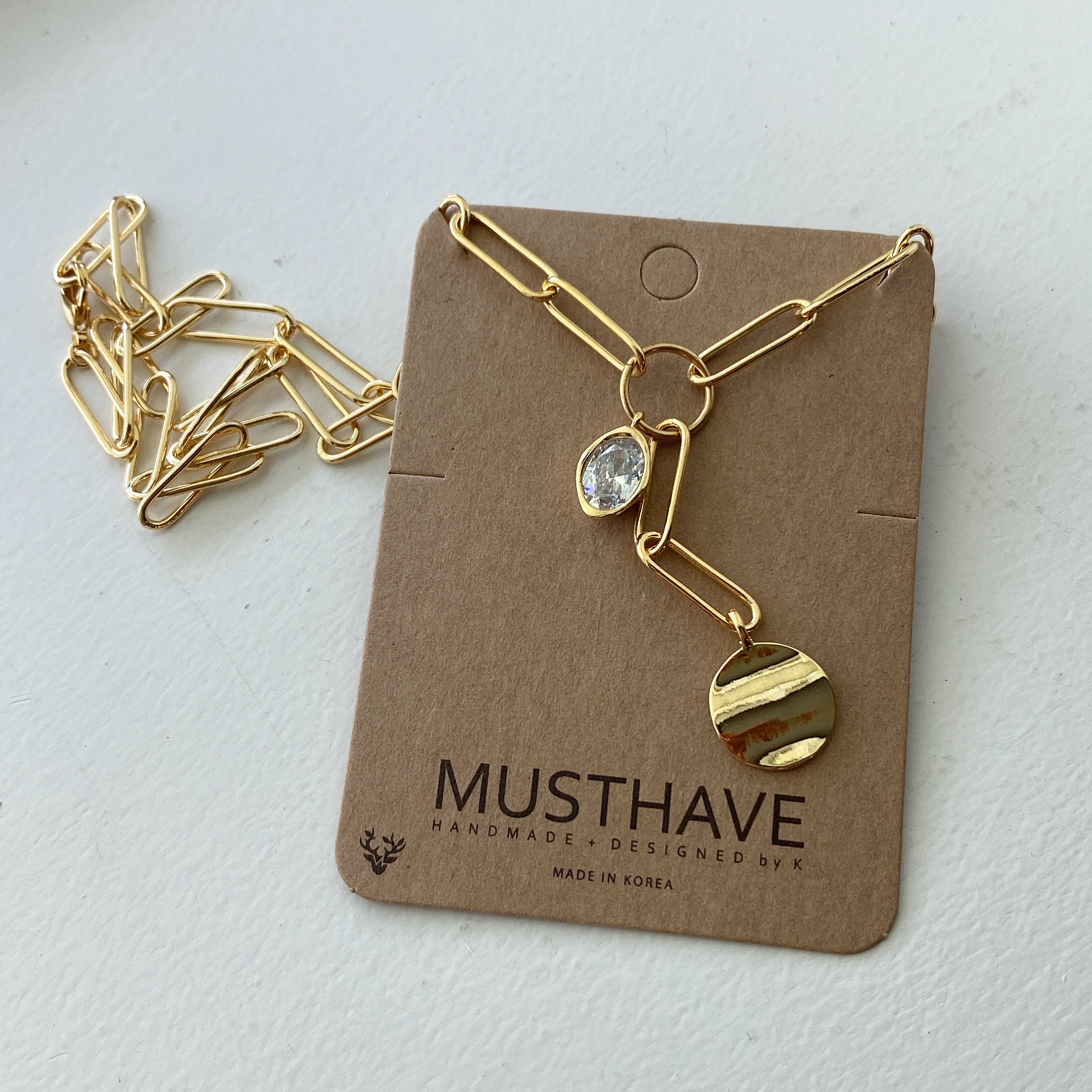 Lariat Paperclip Chain Necklace