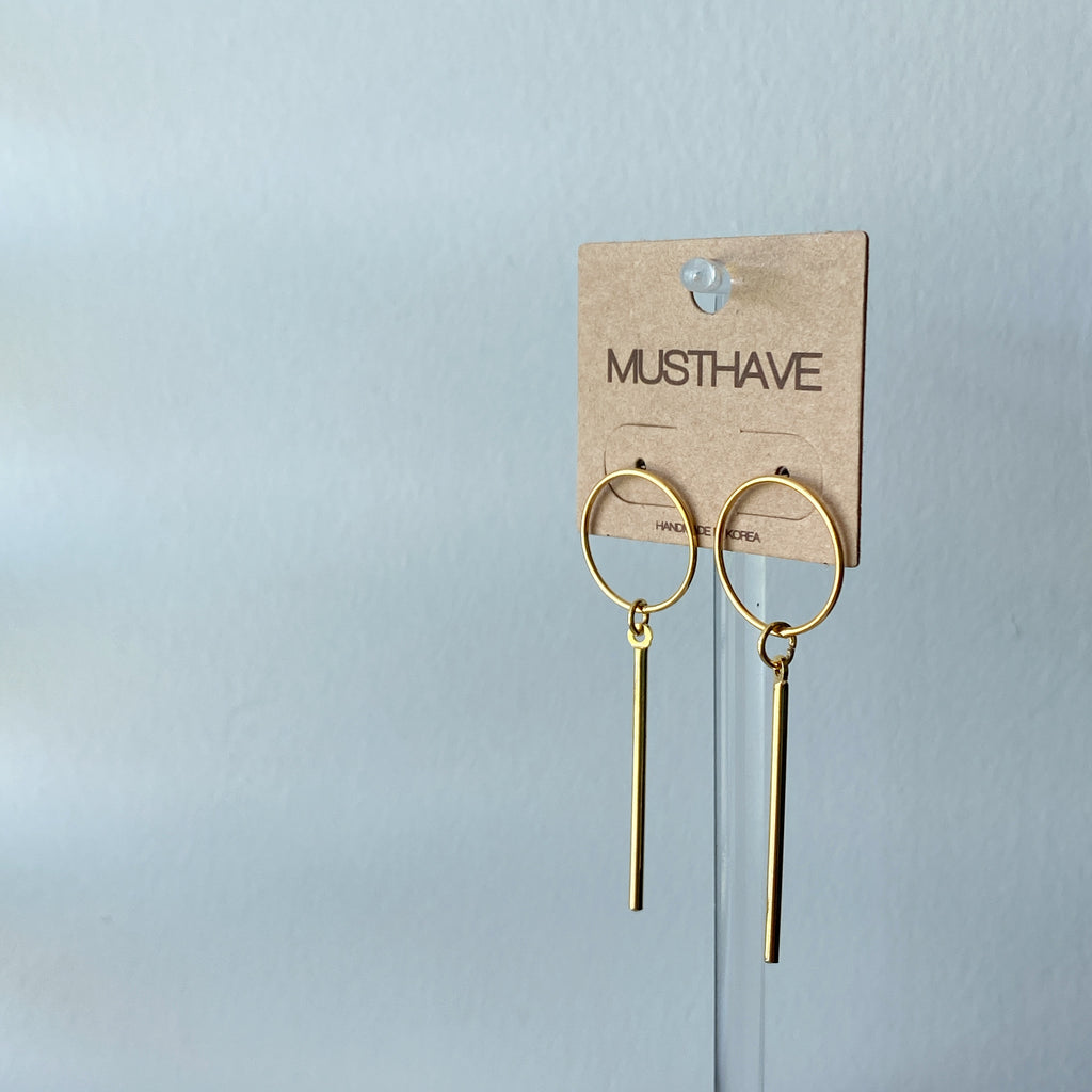 Hoop Bar Drop Earrings