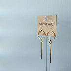 Hoop Bar Drop Earrings