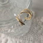 Baguette Criss Cross Hoop Earrings