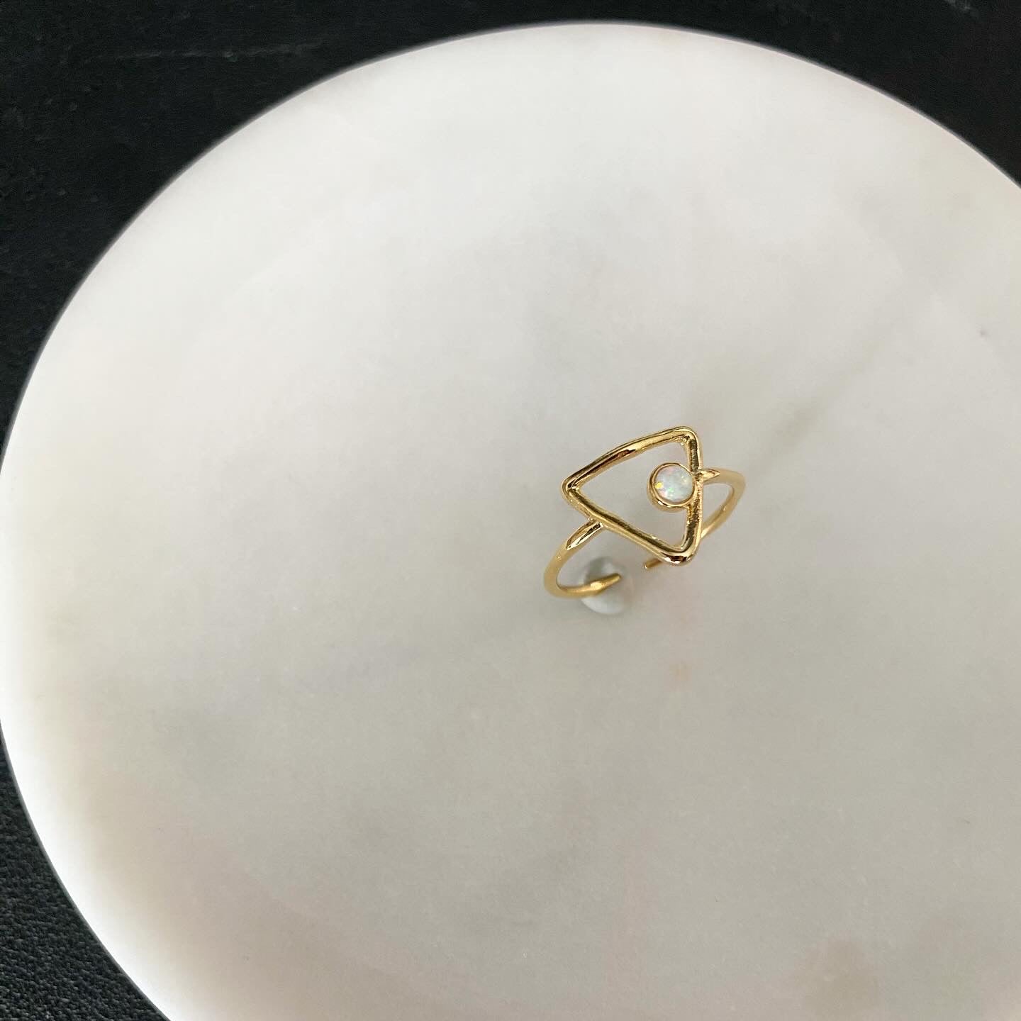 Opal Levitate Triangle Ring