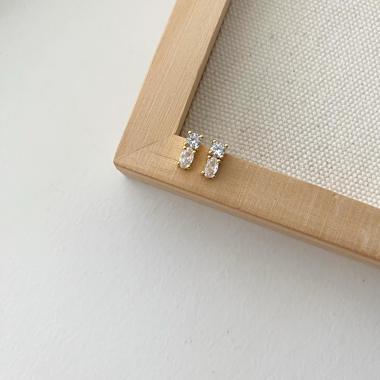 Circle and Oval CZ Earrings
