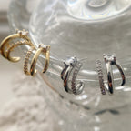 Pavé Cubic Grip Earrings