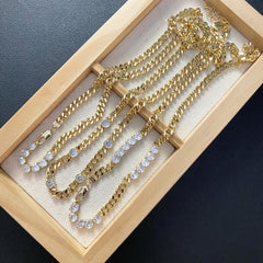 CZ Bezel Station Necklace