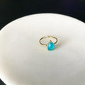 Teardrop (Cracked Cubic) Breezy Blue Ring