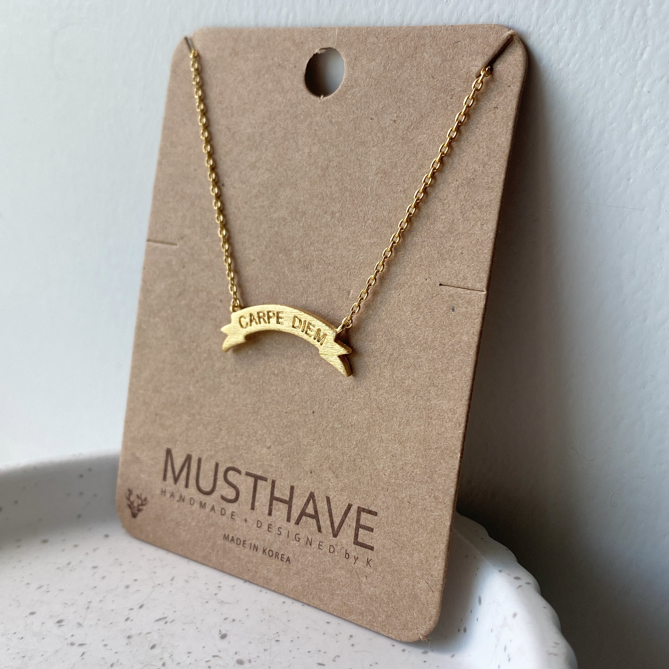 CARPE DIEM Banner Necklace