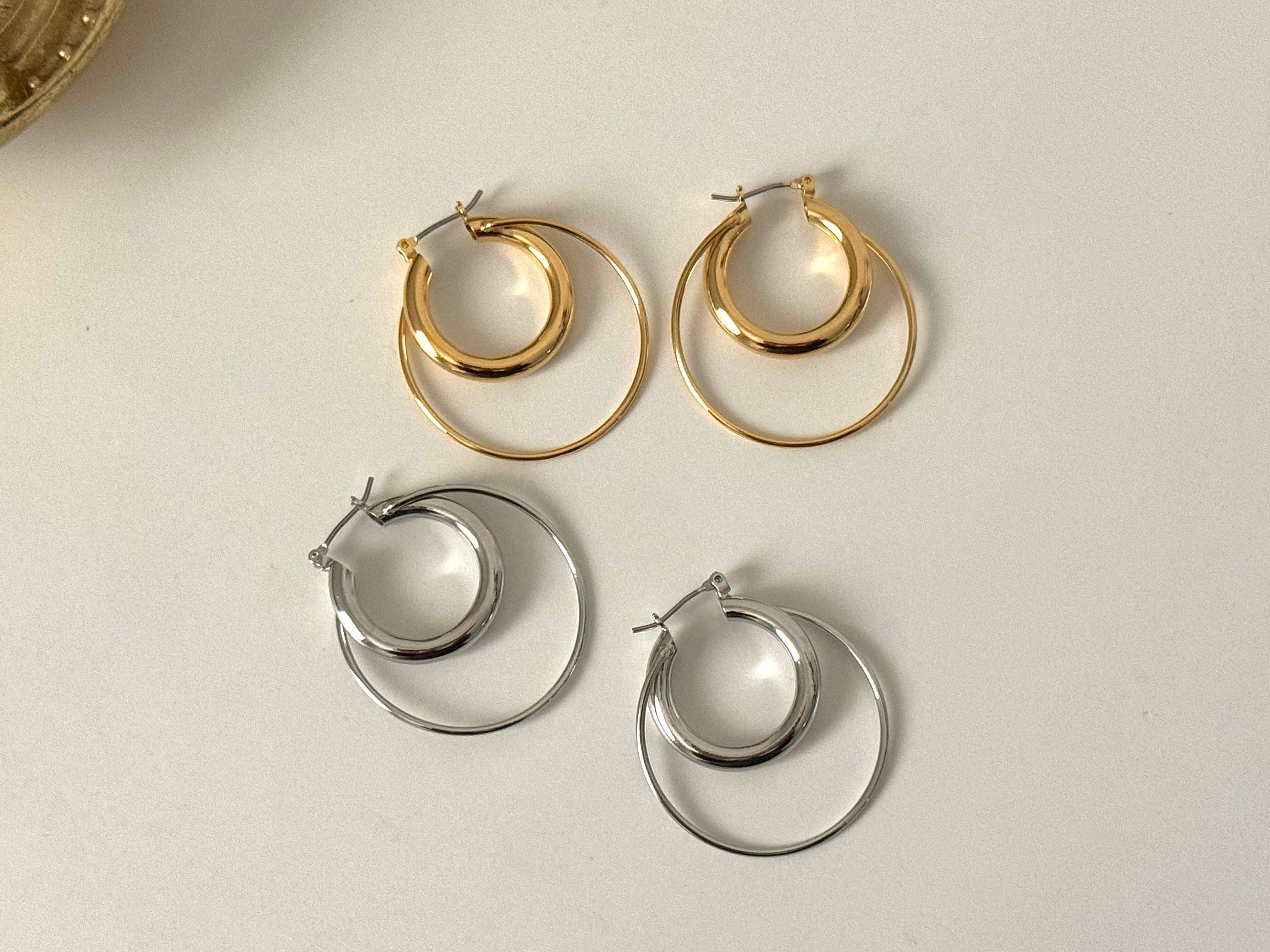Double Loop Hoop Earrings
