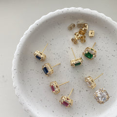 Square Glitz CZ Earrings