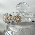 Encrusted Heart Earrings