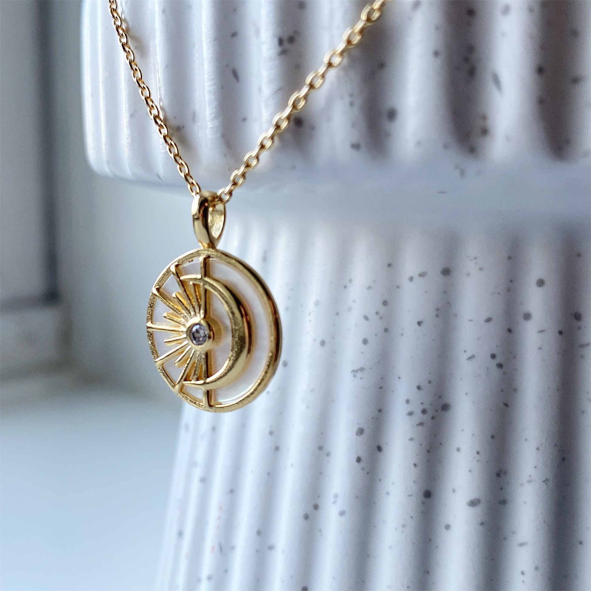 Celestial Sun Moon (MOP) Necklace
