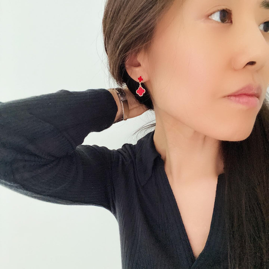 Clover Leaf Pantone Drop Earrings