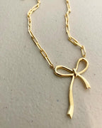 Paperclip Big Bow Necklace