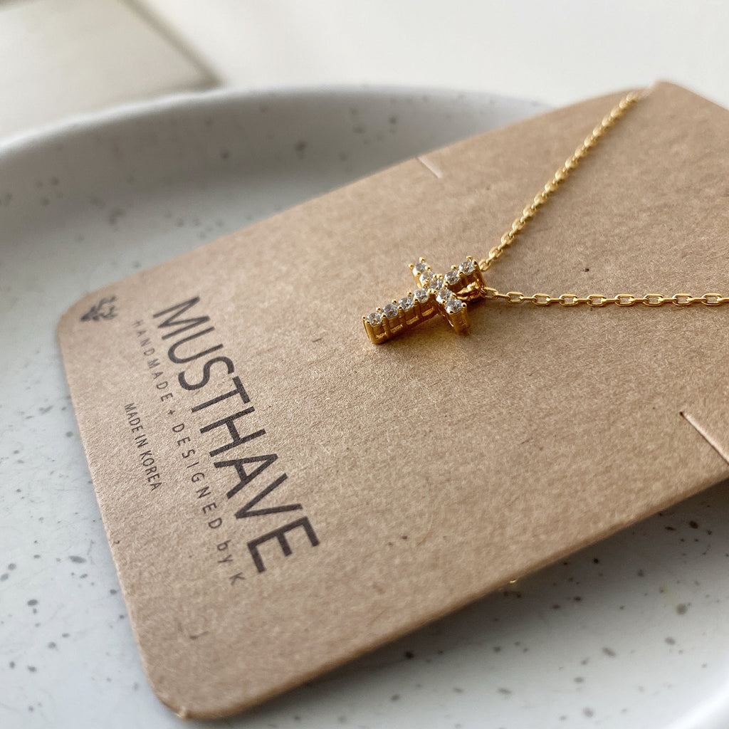 Pavé Cross Necklace
