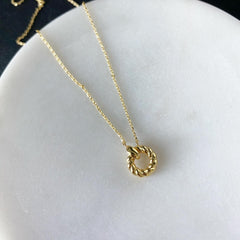 Braided Interlink Rings Necklace