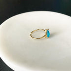 Teardrop (Cracked Cubic) Breezy Blue Ring