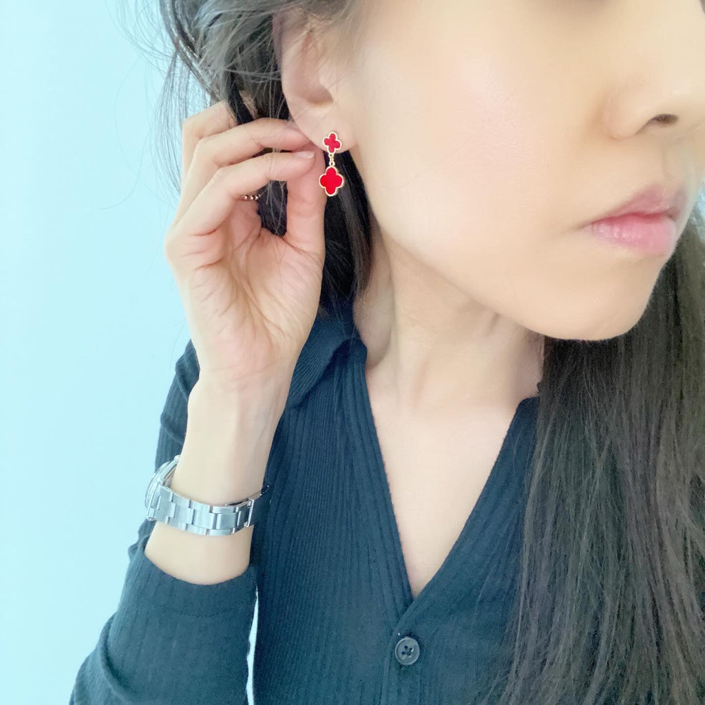 Clover Leaf Pantone Drop Earrings