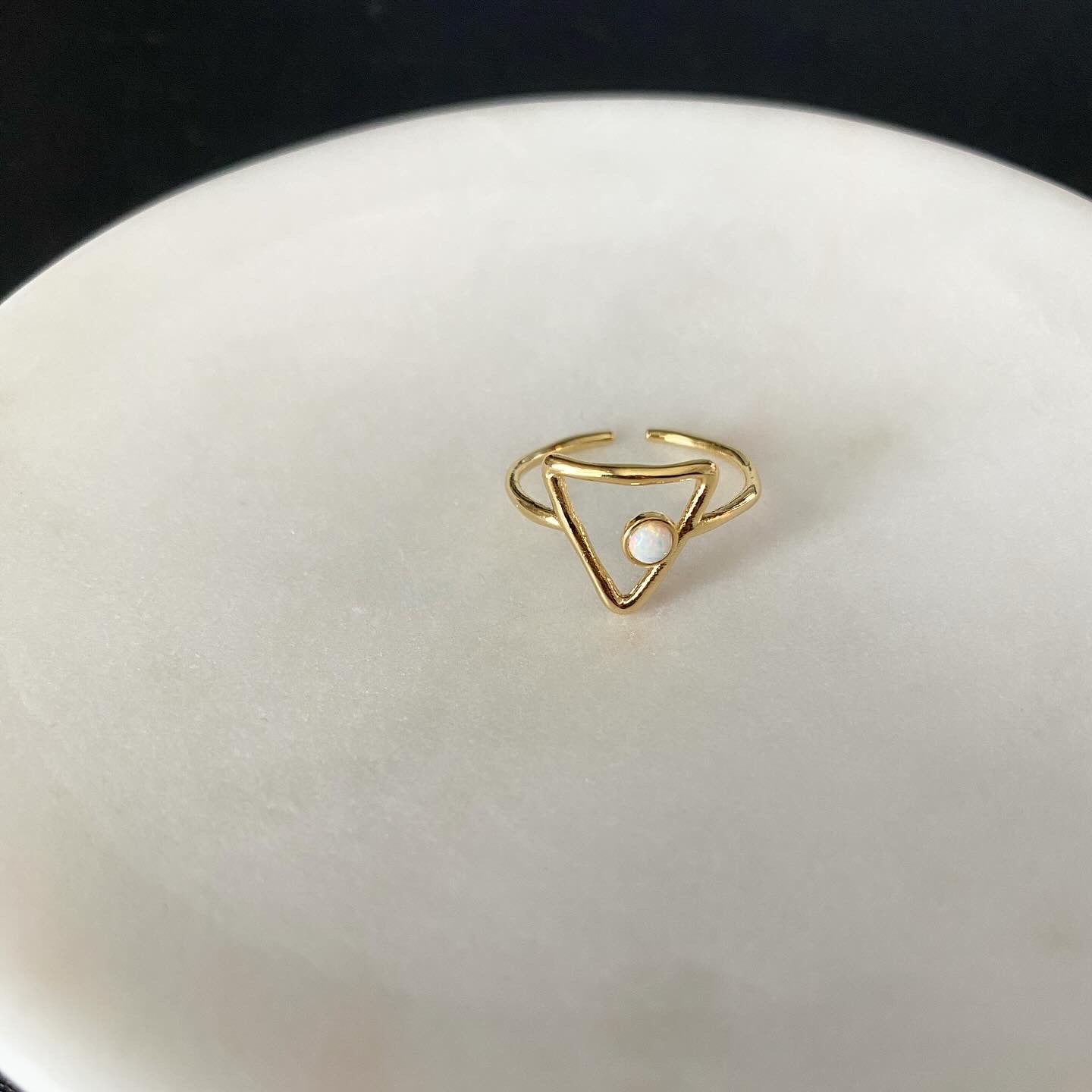 Opal Levitate Triangle Ring