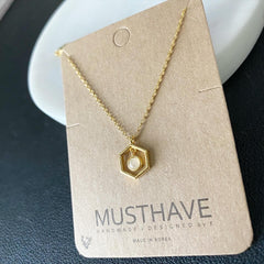 Moonstone Levitate Hexagon Necklace