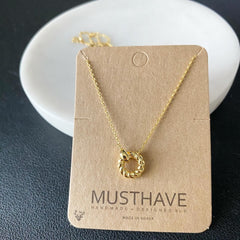 Braided Interlink Rings Necklace