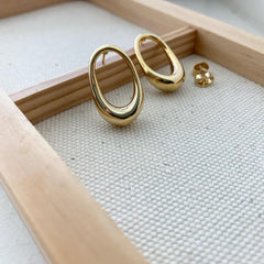 Open Oval Droplet Earrings