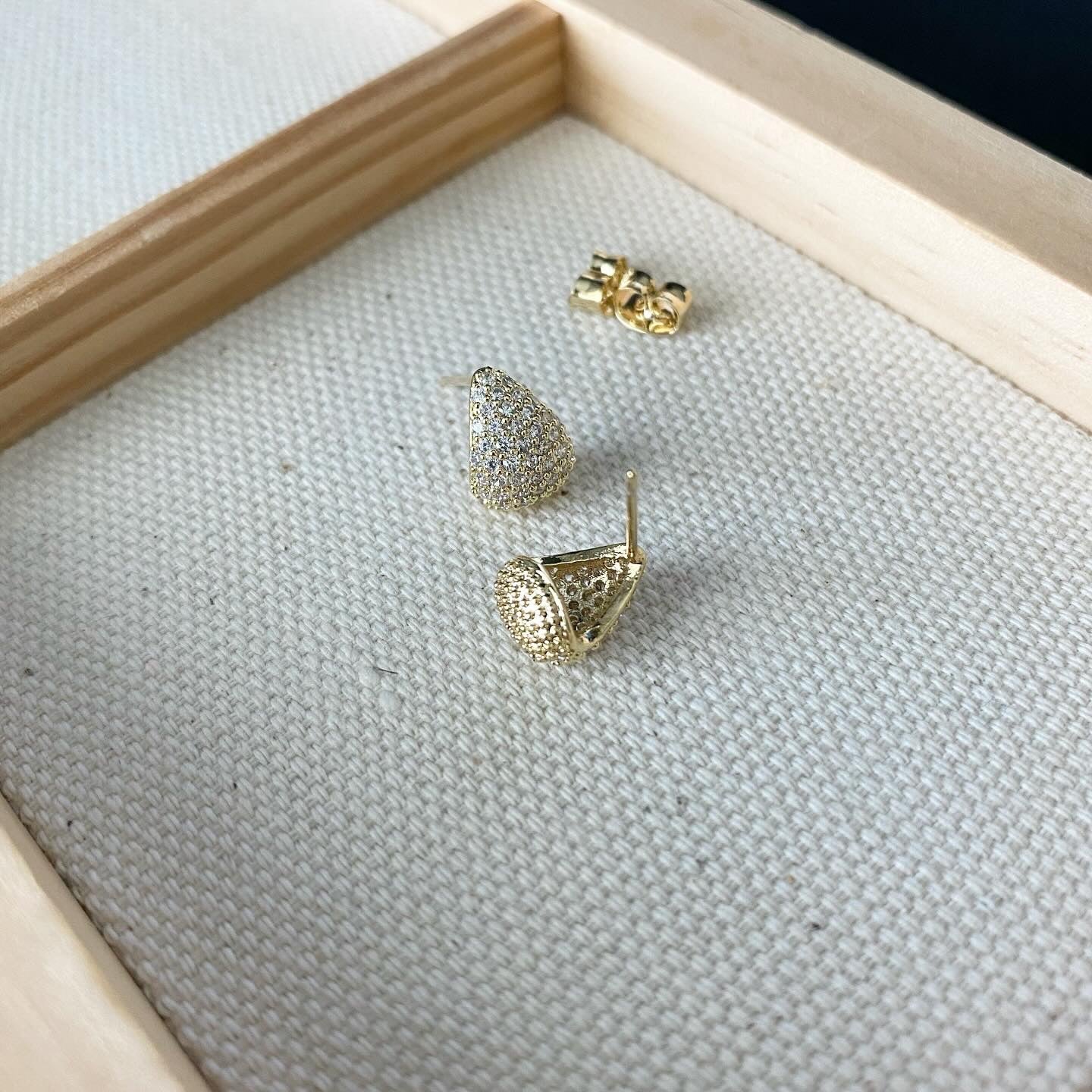 Pavé Mini Teardrop Earrings