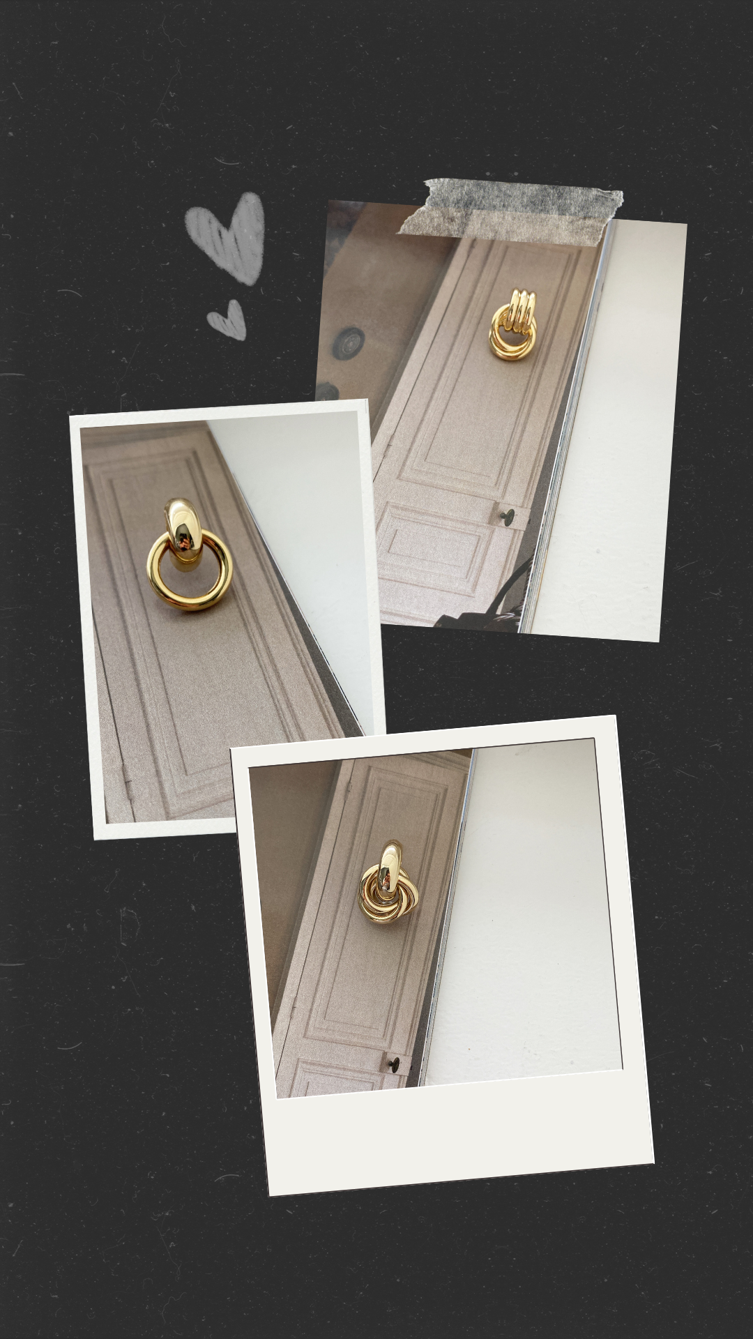 Three Ring Door Knocker Earrings